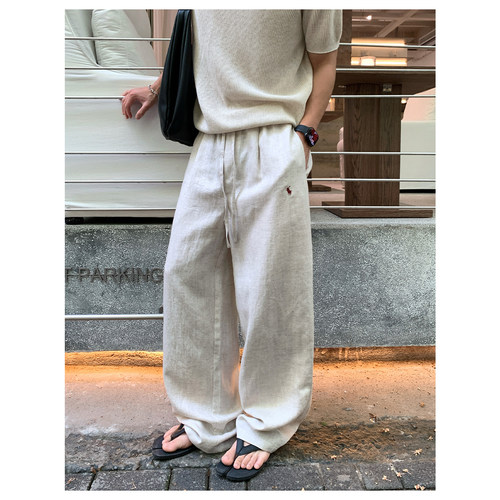 阿D服饰   25ss夏季 天丝+亚麻黑标平替系列 男士垂感亲肤休闲裤