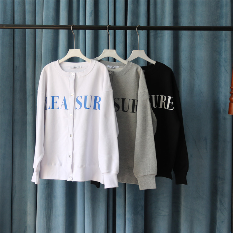 宽松棉质加绒日系卫衣