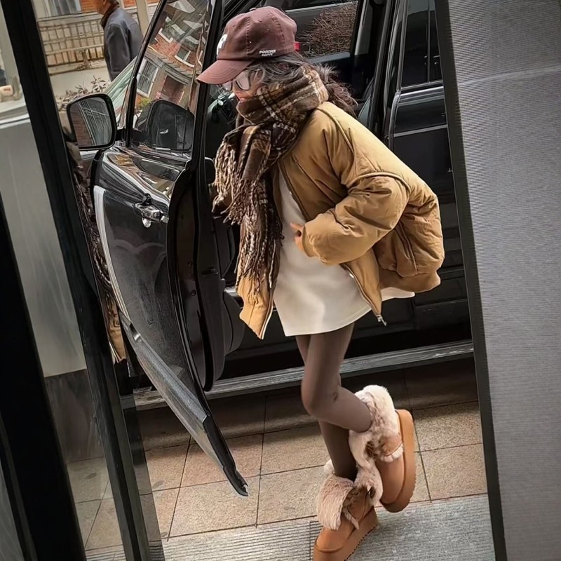 冬季女童美式复古美拉德色棉服韩洋气潮牌加厚保暖棒球面包服外套