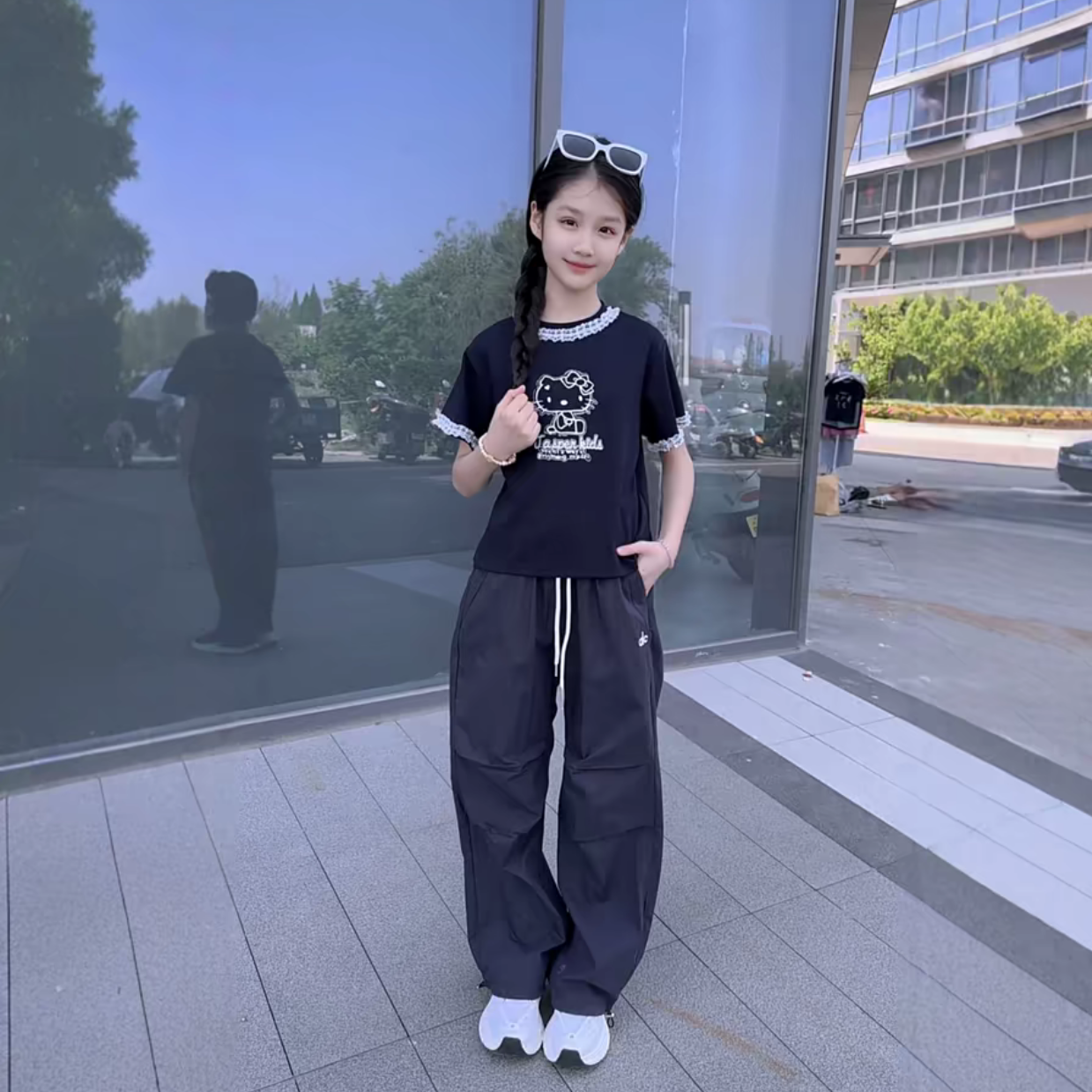 女童夏季轻薄款冰感清凉速干工装裤中大童百搭休闲防蚊束脚裤韩版