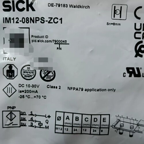 寻《《SICK西克接近开关IM12-08NPS-ZC1，意大利制造