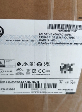 寻《《AB变频器PowerFlex 753，型号20F11NC03