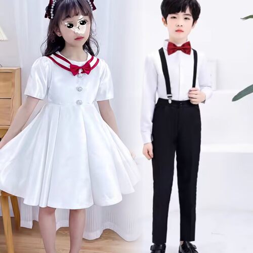 新款六一儿童合唱演出服中小学生合唱团女童朗诵礼服纱裙表演服装