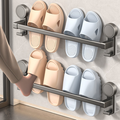强力吸盘拖鞋挂架浴室拖鞋架子免打孔卫生间拖鞋沥水架收纳置物架