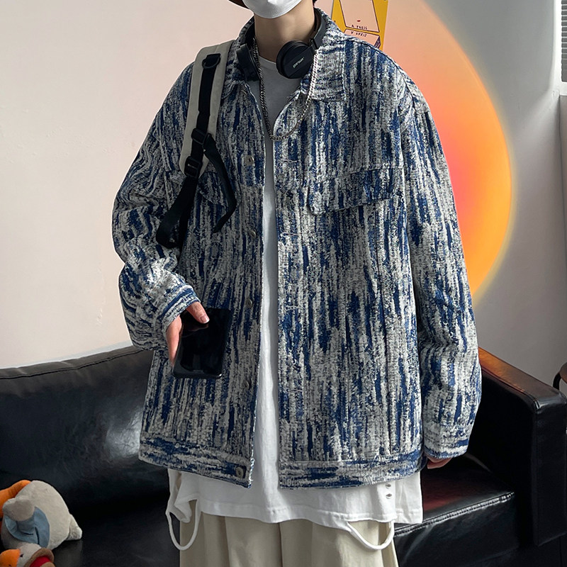 炸街牛仔外套男春秋潮牌ins港风嘻哈夹克秋季潮流痞帅高级感上衣