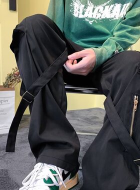 冲锋裤美式vibe风冲锋裤子男秋季痞帅多口袋宽松直筒工装休闲长裤