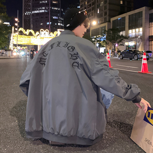 春秋痞帅棒球服男ins高街潮牌港风日系原宿宽松百搭潮流刺绣外套