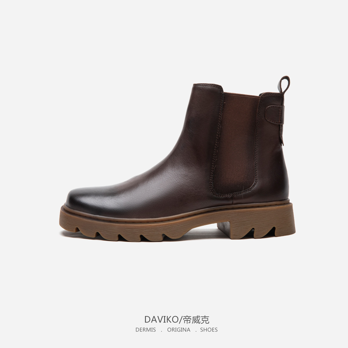 DWICK BRITISH VINTAGE MARTIN BOOTS MENS HANDMADE LEATHER CHELSEA BOOTS MID HIGH-TOP OVERLEG CARGO BOOTS