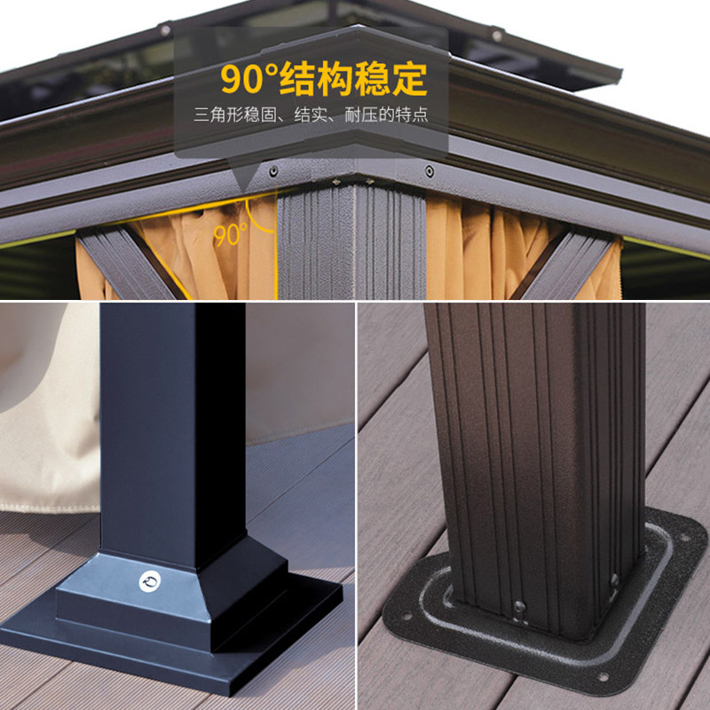 凉亭户外庭院花园简易帐篷别墅露台花园休闲亭室外移动木屋遮阳棚