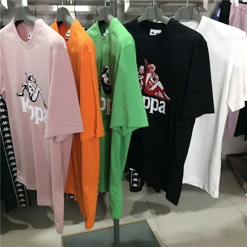 Kappa卡帕正品20款情侣款海贼王联名短袖运动宽松T恤 K0AY2TD44G_虎窝淘