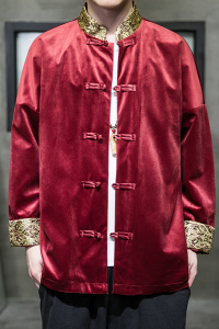 2024秋冬风男装撞色复古中式唐装汉服夹克外套C229/Y917/P80图片