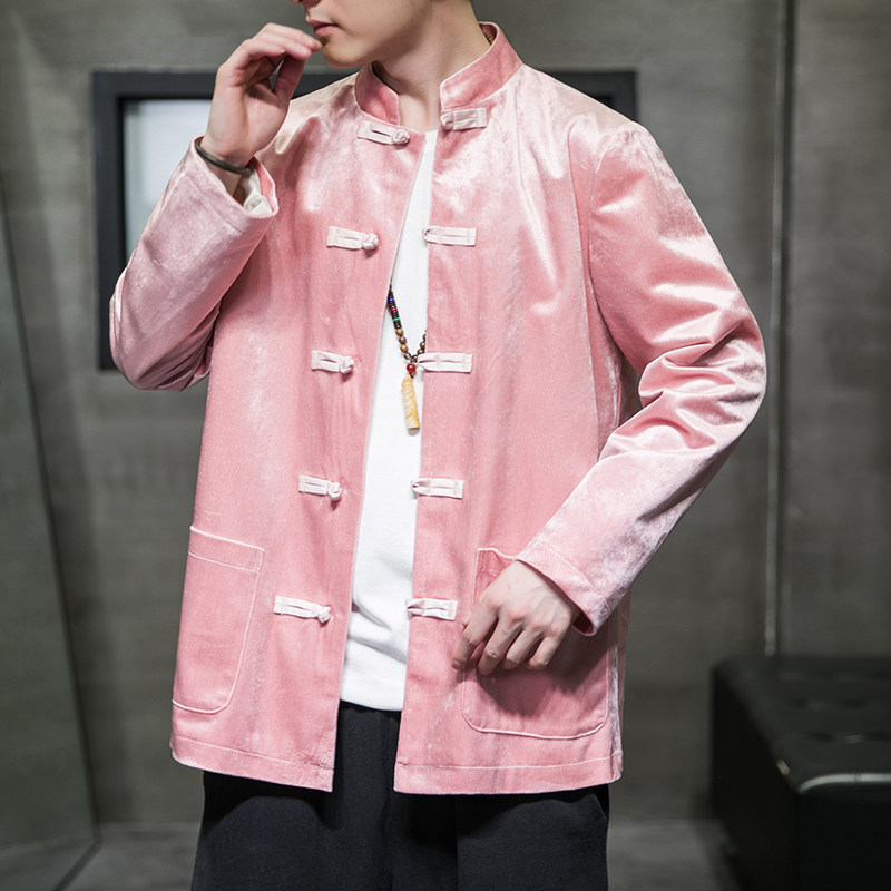 2024秋冬风男装丽丝绒复古唐装汉服夹克外套C229/Y918/P80,男装夹克,电商C229-1