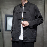 2024秋冬风男装冰丝盘扣立领唐装汉服上衣夹克C229/Y760/P100，男装夹克，电商C229-1
