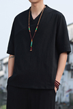 2024夏季风男装棉麻亚麻唐装汉服短袖T恤宽松C229/T161/P45，男装T恤，电商C229-1