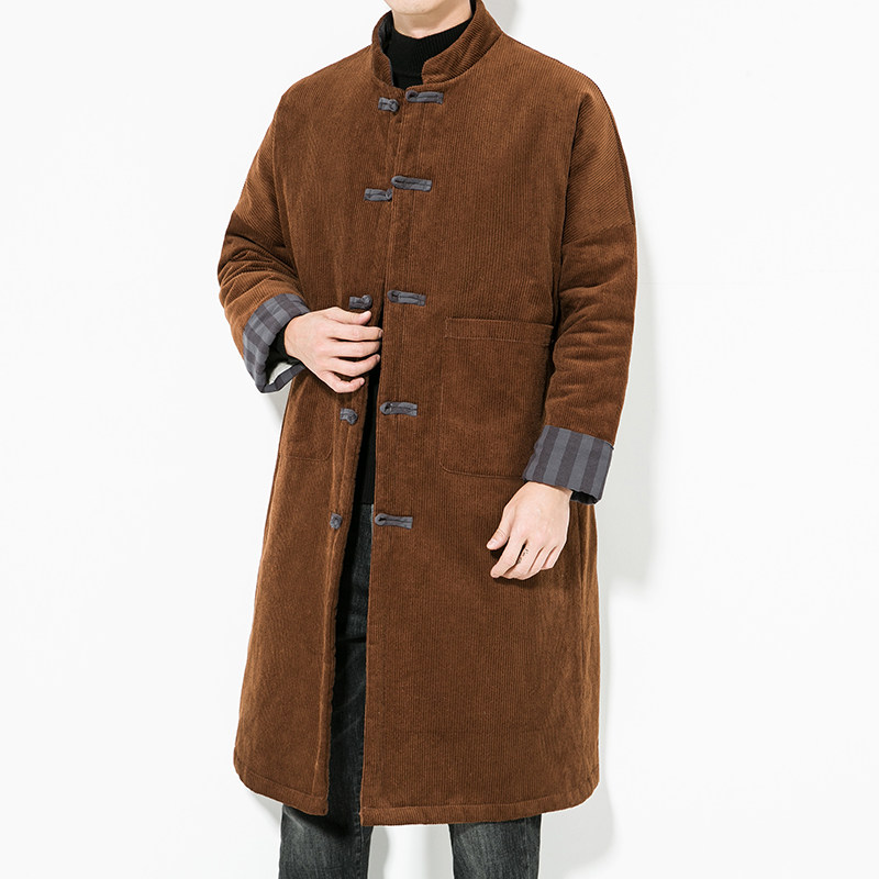 秋冬风男装盘扣长款日系唐装汉服棉衣棉袄棉服C229/MY48/P175,男装棉衣,电商C229-1