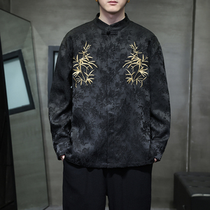 2024春夏风男装刺绣唐装中式汉服长袖衬衫衬衣C229-Y1011-P80图片