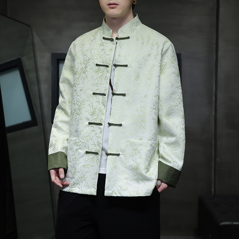2024风男装竹叶提花中式唐装汉服夹克外套C229-Y1006-P105，男装夹克，电商C229-1