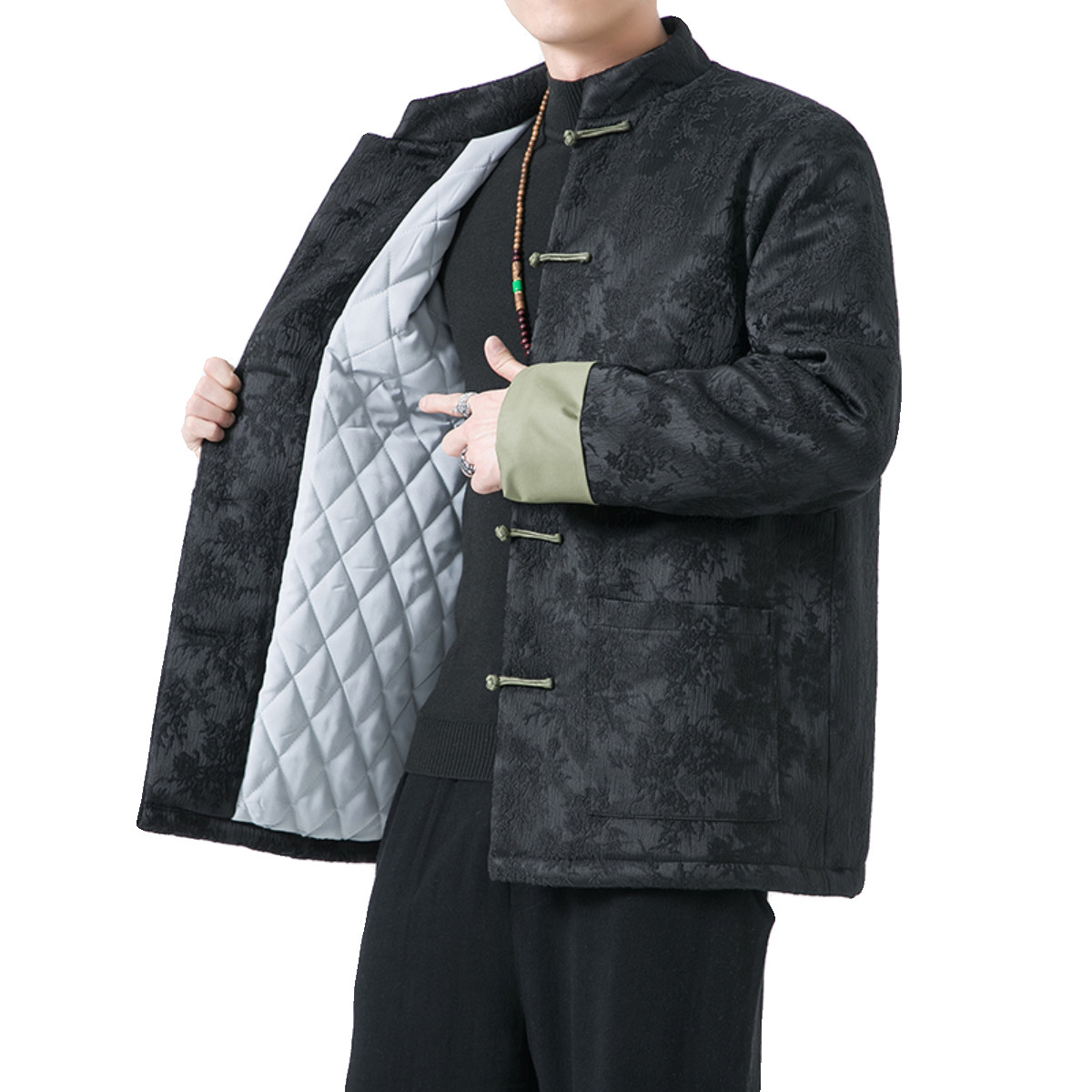 2024秋冬风男装加厚中式盘扣棉衣棉袄唐装C229-MY800-P150,男装棉衣,电商C229-1