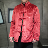 2024冬风男装夹棉盘扣中式唐装汉服棉衣棉袄C229-MY801-P150，男装棉衣，电商C229-1