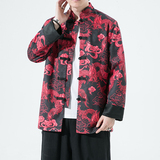 2024秋冬风男装鹿皮绒夹克唐装汉服外套大码C229/Y715/P105，男装民族服装，电商C229-1
