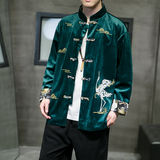 2024秋冬风男装刺绣唐装汉服夹克外套上衣大码C229/Y638/P70，男装夹克，电商C229-1