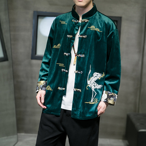 2024秋冬风男装刺绣唐装汉服夹克外套上衣大码C229/Y638/P70图片