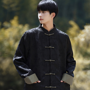 2024秋冬风男装提花盘扣中式唐装汉服夹克外套C229/Y764/P100，男装夹克，电商C229-1