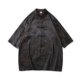 2024春夏新款风男装提花唐装汉服短袖衬衫衬衣C229/Y941/P65，男装衬衫，电商C229-1