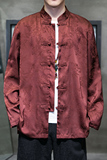 2024秋冬风男装冰丝暗纹唐装汉服长袖衬衫衬衣C229/Y795/P85，男装衬衫，电商C229-1