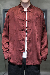 2024秋冬风男装冰丝暗纹唐装汉服长袖衬衫衬衣C229/Y795/P85图片