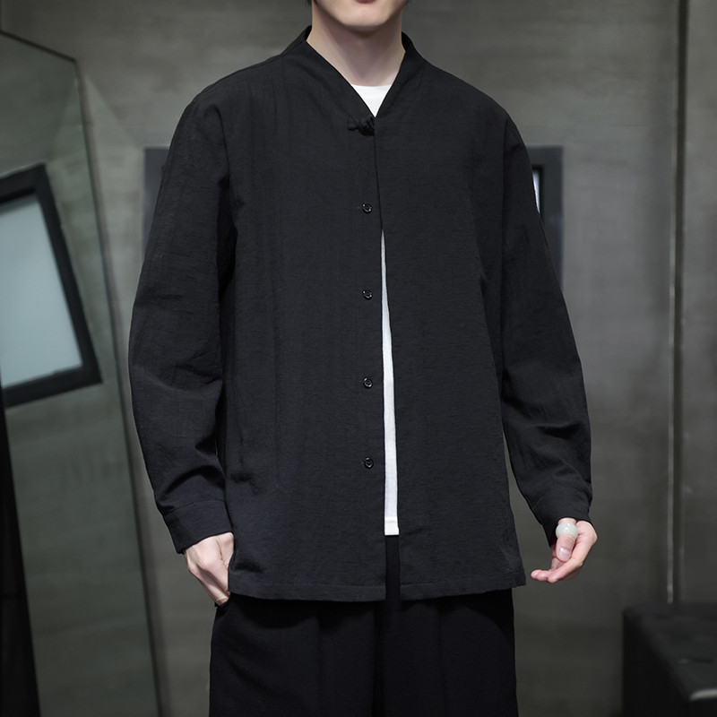 2024春夏风男装棉麻亚麻唐装汉服长袖衬衫衬衣C229-Y1007-P70图片