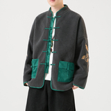 2024冬风男装羊羔毛复古中式唐装汉服棉衣棉袄C229/Y793/P155，男装棉衣，电商C229-1