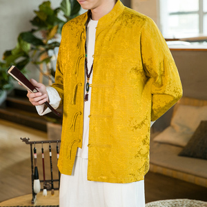 2023风男装冰丝盘扣复古中式唐装汉服夹克外套C229/Y665/P90图片