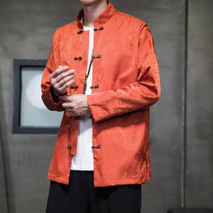 2024秋冬风男装冰丝唐装汉服夹克外套大码宽松C229/Y771/P100图片