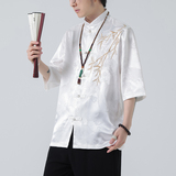2024风男装冰丝唐装汉服刺绣唐装汉服短袖衬衫C229-Y1016-P65，男装衬衫，电商C229-1