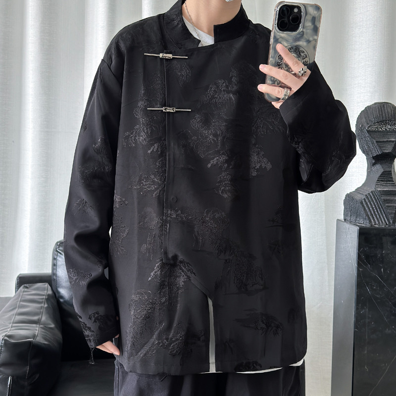2024春夏新款风男装中式冰丝唐装汉服夹克外套C229-Y995-P100,男装夹克,电商C229-1