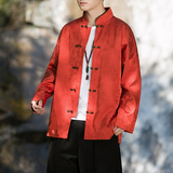2023秋冬风男装冰丝中式盘扣唐装汉服夹克外套C229/Y771/P100，男装夹克，电商C229-1