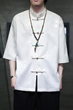 2024夏季风男装冰丝唐装汉服短袖五分袖衬衫C229-Y1031-P70，男装衬衫，电商C229-1