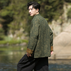 2024秋冬风男装中式大码棉麻唐装汉服夹克外套C229/Y722/P90图片
