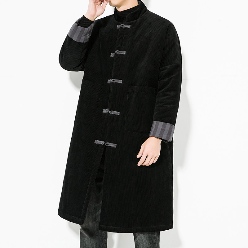 秋冬风男装盘扣长款日系唐装汉服棉衣棉袄棉服C229/MY48/P175,男装棉衣,电商C229-1