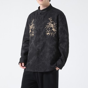 2024春夏风男装复古中式唐装汉服长袖衬衫衬衣C229-Y1011-P80图片