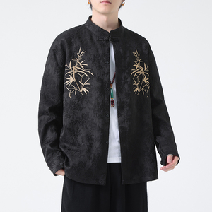 2024春夏风男装复古中式唐装汉服长袖衬衫衬衣C229-Y1011-P80图片