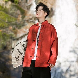 2023秋冬风男装冰丝中式盘扣唐装汉服夹克外套C229/Y771/P100图片