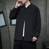 2024春夏风男装棉麻亚麻唐装汉服长袖衬衫衬衣C229-Y1007-P70，男装衬衫，电商C229-1