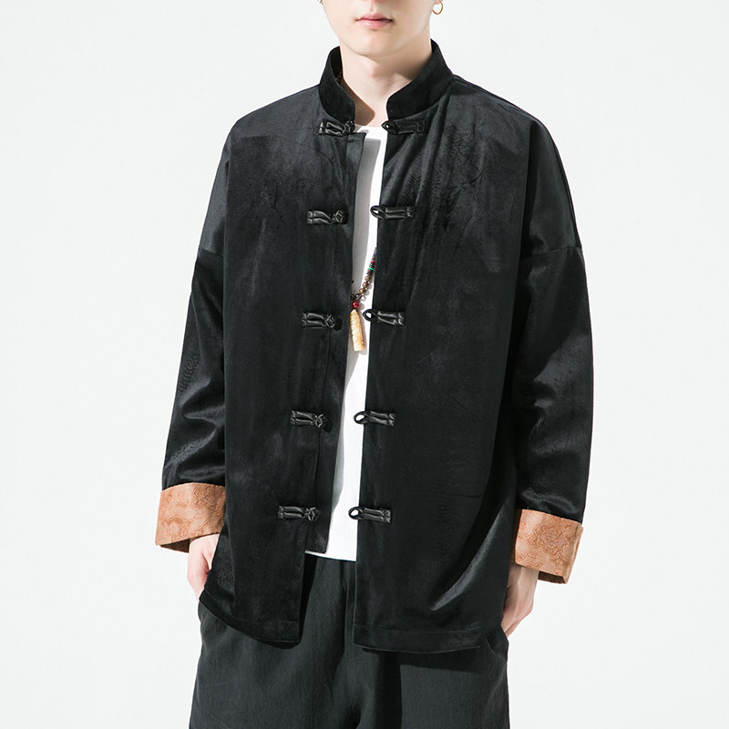 2024秋风男装丽丝绒夹克盘扣复古唐装汉服外套C229/Y910/P85,男装夹克,电商C229-1