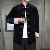 2023秋风男装丽丝绒中式盘扣唐装汉服夹克外套C229/Y762/P100，男装夹克，电商C229-1