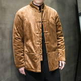 2024冬风男装夹棉盘扣中式唐装汉服棉衣棉袄C229-MY801-P150，男装棉衣，电商C229-1