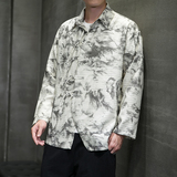 2024秋冬风男装复古中式印花唐装汉服夹克外套C229/Y786/P100，男装衬衫，电商C229-1