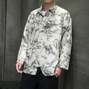 2024秋冬风男装复古中式印花唐装汉服夹克外套C229/Y786/P100图片