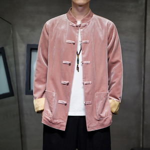 2023秋风男装丽丝绒中式盘扣唐装汉服夹克外套C229/Y762/P100图片
